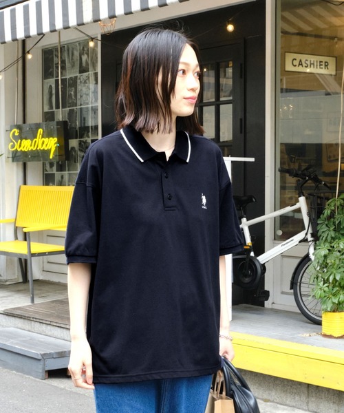U.S. POLO ASSN.（ユーエスポロアッスン）の「U.S. POLO ASSN. /ユーエスポロアッスン 別注 ワンポイント刺繍 半袖ポロシャツ（ポロシャツ・レディース・ネイビー/オレンジ/ホワイト/ブラック・FREE）」の15枚目の写真