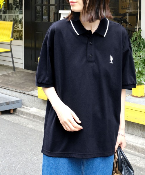 U.S. POLO ASSN.（ユーエスポロアッスン）の「U.S. POLO ASSN. /ユーエスポロアッスン 別注 ワンポイント刺繍 半袖ポロシャツ（ポロシャツ・レディース・ネイビー/オレンジ/ホワイト/ブラック・FREE）」の16枚目の写真