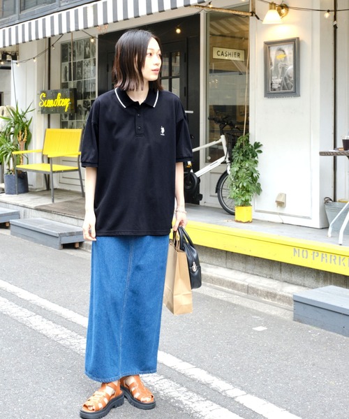 U.S. POLO ASSN.（ユーエスポロアッスン）の「U.S. POLO ASSN. /ユーエスポロアッスン 別注 ワンポイント刺繍 半袖ポロシャツ（ポロシャツ・レディース・ネイビー/オレンジ/ホワイト/ブラック・FREE）」の17枚目の写真