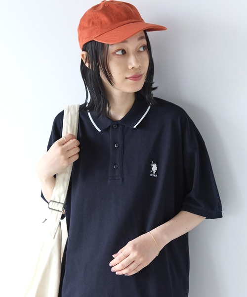 U.S. POLO ASSN.（ユーエスポロアッスン）の「U.S. POLO ASSN. /ユーエスポロアッスン 別注 ワンポイント刺繍 半袖ポロシャツ（ポロシャツ・レディース・ネイビー/オレンジ/ホワイト/ブラック・FREE）」の19枚目の写真