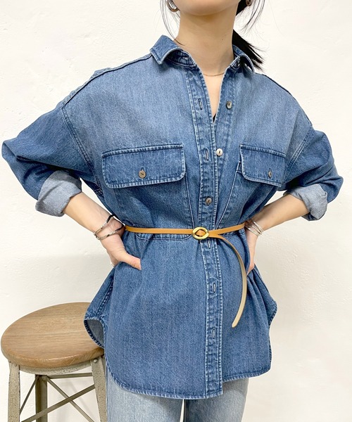 SHENERY（シーナリー）の「デニムビッグシャツ（シャツ/ブラウス・レディース・ブルー・FREE）」の3枚目の写真