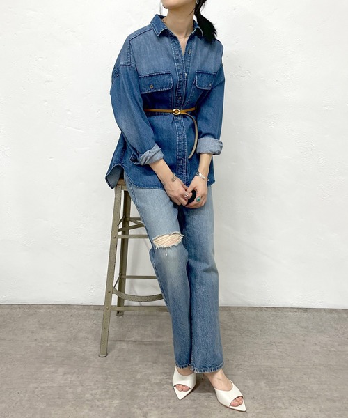 SHENERY（シーナリー）の「デニムビッグシャツ（シャツ/ブラウス・レディース・ブルー・FREE）」の10枚目の写真