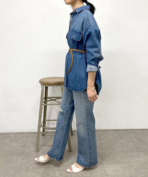 SHENERY（シーナリー）の「デニムビッグシャツ（シャツ/ブラウス・レディース・ブルー・FREE）」の12枚目の写真