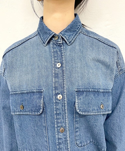 SHENERY（シーナリー）の「デニムビッグシャツ（シャツ/ブラウス・レディース・ブルー・FREE）」の17枚目の写真