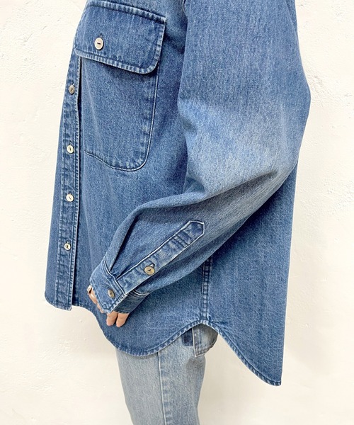 SHENERY（シーナリー）の「デニムビッグシャツ（シャツ/ブラウス・レディース・ブルー・FREE）」の19枚目の写真
