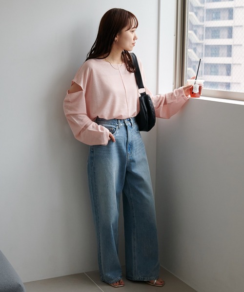 WEB限定】シアー肩開きプルオーバー（Tシャツ/カットソー）｜DISCOAT