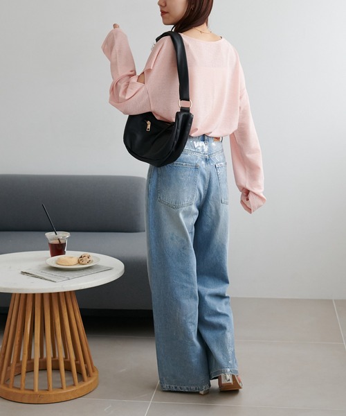 DISCOAT(ディスコート)の「【WEB限定】シアー肩開きプルオーバー(Tシャツ/カットソー・レディース・ブルー/ブラック/オフホワイト/ベビーピンク/ライトグレー・FREE)」の20枚目の写真