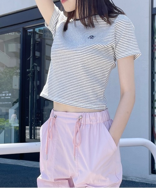 one way（ワンウェイ）の「ワンポイント刺繍テレコトップス（Tシャツ/カットソー・レディース・ブラック系その他/ホワイト/ピンク/ブラック・FREE）」の18枚目の写真