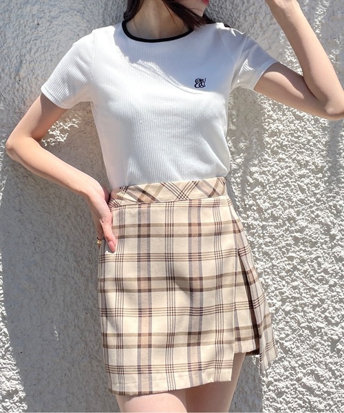 one way（ワンウェイ）の「ワンポイント刺繍テレコトップス（Tシャツ/カットソー・レディース・ブラック系その他/ホワイト/ピンク/ブラック・FREE）」の8枚目の写真
