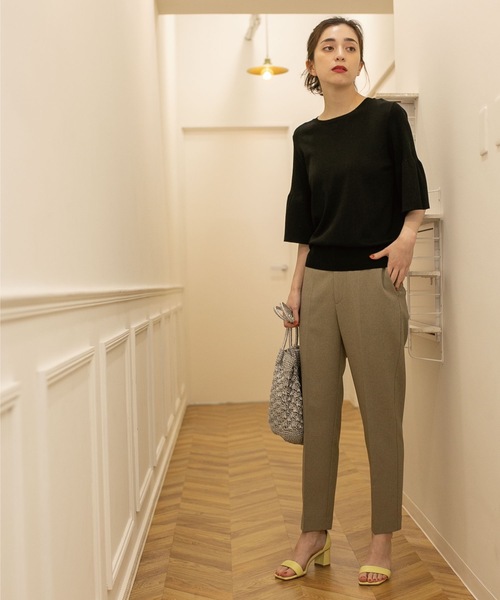 OPAQUE.CLIP（オペークドットクリップ）の「◆ドライタッチフリルスリーブニット【洗える/アンチピリング】（ニット/セーター・レディース・オレンジ/ブルー/ブラック/ホワイト系・36/38/40/42）」の13枚目の写真