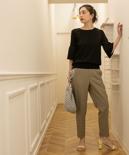 OPAQUE.CLIP（オペークドットクリップ）の「◆ドライタッチフリルスリーブニット【洗える/アンチピリング】（ニット/セーター・レディース・オレンジ/ブルー/ブラック/ホワイト系・36/38/40/42）」の14枚目の写真