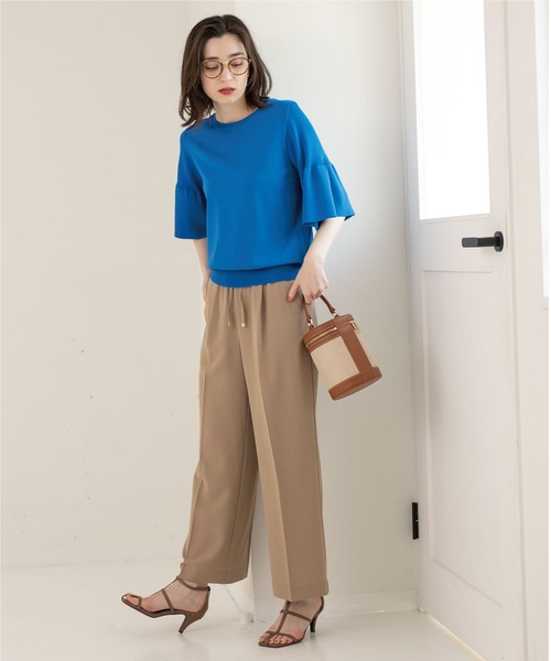 OPAQUE.CLIP（オペークドットクリップ）の「◆ドライタッチフリルスリーブニット【洗える/アンチピリング】（ニット/セーター・レディース・オレンジ/ブルー/ブラック/ホワイト系・36/38/40/42）」の17枚目の写真