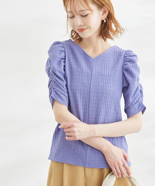 ROPE' PICNIC（ロペピクニック）の「【WEB限定】2WAY/カットジャカードTシャツ（Tシャツ/カットソー・レディース・オフホワイト/ブラック/ブルー/ラベンダー・38）」の3枚目の写真