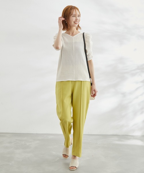 ROPE' PICNIC（ロペピクニック）の「【WEB限定】2WAY/カットジャカードTシャツ（Tシャツ/カットソー・レディース・オフホワイト/ブラック/ブルー/ラベンダー・38）」の9枚目の写真