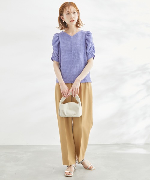 ROPE' PICNIC（ロペピクニック）の「【WEB限定】2WAY/カットジャカードTシャツ（Tシャツ/カットソー・レディース・オフホワイト/ブラック/ブルー/ラベンダー・38）」の14枚目の写真