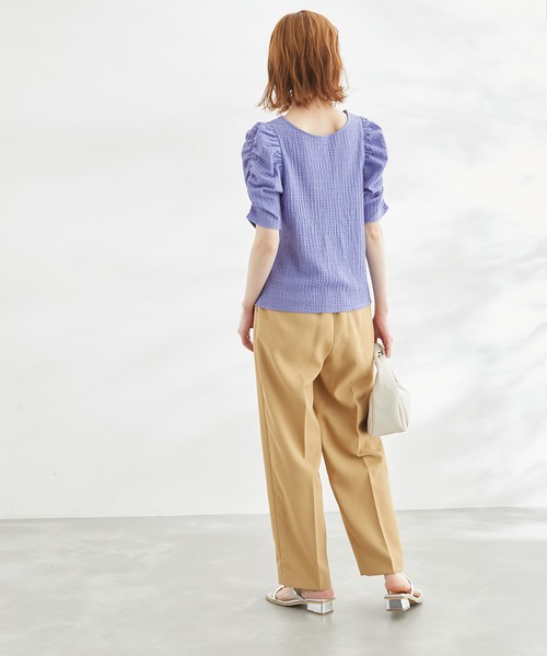 ROPE' PICNIC（ロペピクニック）の「【WEB限定】2WAY/カットジャカードTシャツ（Tシャツ/カットソー・レディース・オフホワイト/ブラック/ブルー/ラベンダー・38）」の6枚目の写真