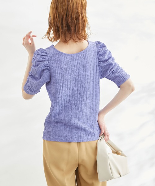 ROPE' PICNIC（ロペピクニック）の「【WEB限定】2WAY/カットジャカードTシャツ（Tシャツ/カットソー・レディース・オフホワイト/ブラック/ブルー/ラベンダー・38）」の10枚目の写真