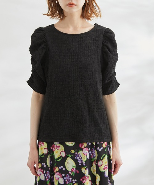 ROPE' PICNIC（ロペピクニック）の「【WEB限定】2WAY/カットジャカードTシャツ（Tシャツ/カットソー・レディース・オフホワイト/ブラック/ブルー/ラベンダー・38）」の15枚目の写真