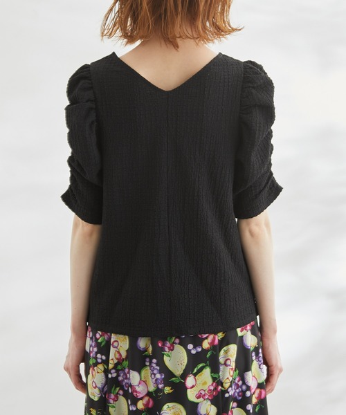 ROPE' PICNIC（ロペピクニック）の「【WEB限定】2WAY/カットジャカードTシャツ（Tシャツ/カットソー・レディース・オフホワイト/ブラック/ブルー/ラベンダー・38）」の7枚目の写真