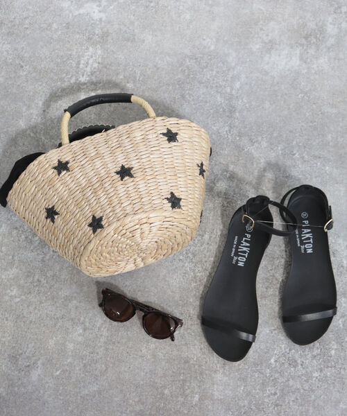 fredy emue（フレディエミュ）の「モチーフ刺繍ペーパーカゴバッグ（かごバッグ・レディース・ブラック系その他/グリーン系その他・FREE）」の15枚目の写真