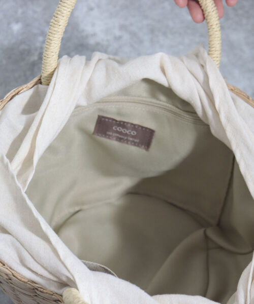 fredy emue（フレディエミュ）の「モチーフ刺繍ペーパーカゴバッグ（かごバッグ・レディース・ブラック系その他/グリーン系その他・FREE）」の8枚目の写真