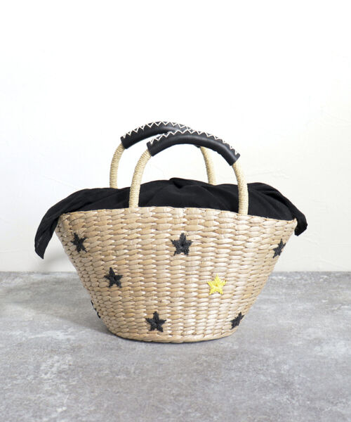 fredy emue（フレディエミュ）の「モチーフ刺繍ペーパーカゴバッグ（かごバッグ・レディース・ブラック系その他/グリーン系その他・FREE）」の11枚目の写真