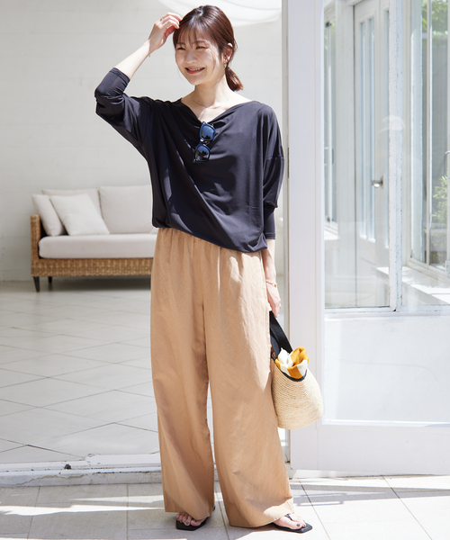 【限定セール！】 セール】リネンレーヨンリラックスパンツ（スラックス）｜SLOBE パンツ