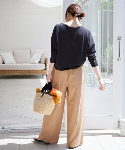 セール】リネンレーヨンリラックスパンツ（スラックス）｜SLOBE