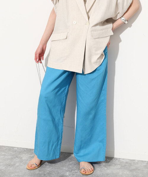 新品タグ付き　スローブイエナ　リラックスパンツ セール】リネンレーヨンリラックスパンツ（スラックス）｜SLOBE