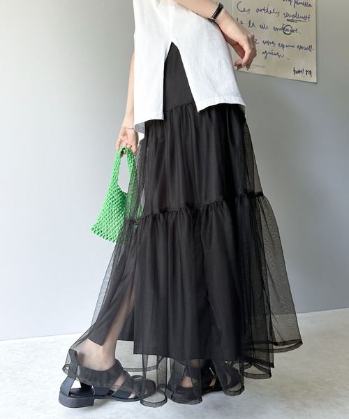 セール】秋の必需品！ふわっと愛らしく。チュールレイヤード