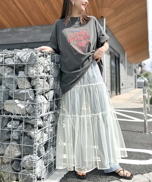 classicalelf(クラシカルエルフ)の「ふわっと愛らしく。チュールレイヤード ティアードロングスカート(スカート・レディース・ブラック/アイボリー/カーキ/グレー/モカ・SMALL/LARGE/MEDIUM/X-LARGE)」の21枚目の写真