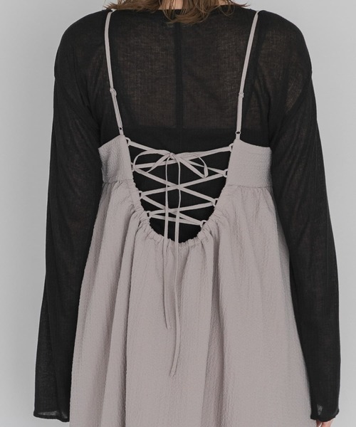 URBAN RESEARCH Sonny Label（アーバンリサーチサニーレーベル）の「ビスチェギャザーワンピース（ワンピース・レディース・ベージュ系その他/ホワイト系その他/イエロー系その他/ブラック・FREE）」の22枚目の写真