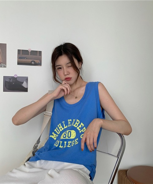 LYEON（リヨン）の「カレッジロゴタンクトップ（タンクトップ・レディース・グレー/ブルー/ホワイト/イエロー・FREE）」の14枚目の写真