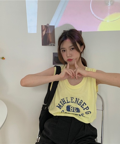 LYEON（リヨン）の「カレッジロゴタンクトップ（タンクトップ・レディース・グレー/ブルー/ホワイト/イエロー・FREE）」の21枚目の写真