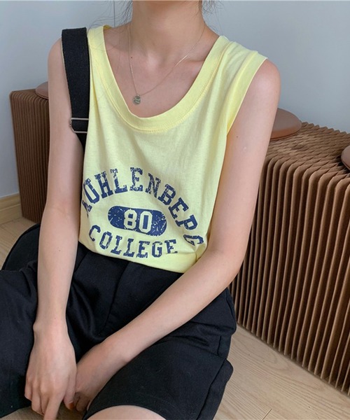 LYEON（リヨン）の「カレッジロゴタンクトップ（タンクトップ・レディース・グレー/ブルー/ホワイト/イエロー・FREE）」の12枚目の写真