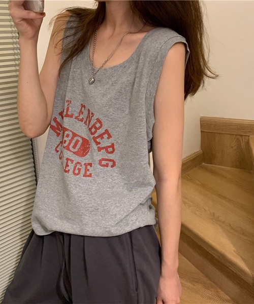 LYEON（リヨン）の「カレッジロゴタンクトップ（タンクトップ・レディース・グレー/ブルー/ホワイト/イエロー・FREE）」の19枚目の写真