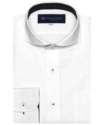 透け防止 形態安定ノーアイロン ホリゾンタルワイド 長袖ビジネスワイシャツ