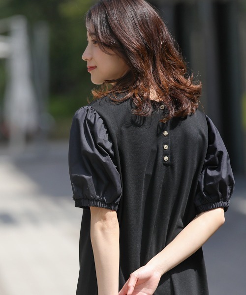 Bou Jeloud（ブージュルード）の「【低身長向けサイズあり】スウェットVネックマーメイドワンピース（ワンピース・レディース・ブラック/グレイッシュベージュ/チャコールグレー・M/S）」の22枚目の写真