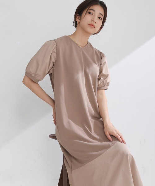 Bou Jeloud（ブージュルード）の「【低身長向けサイズあり】スウェットVネックマーメイドワンピース（ワンピース・レディース・ブラック/グレイッシュベージュ/チャコールグレー・M/S）」の18枚目の写真