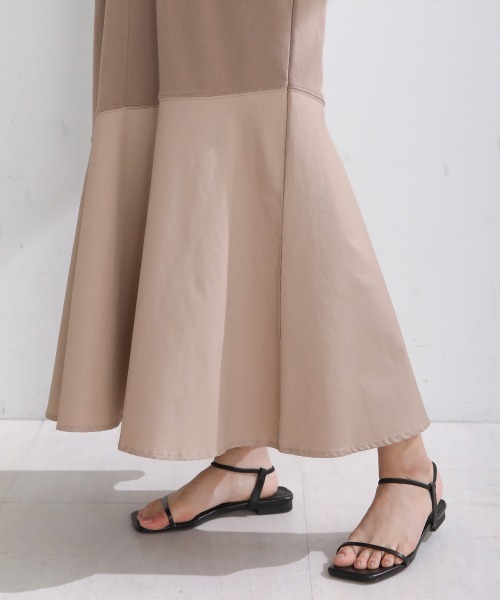 Bou Jeloud（ブージュルード）の「【低身長向けサイズあり】スウェットVネックマーメイドワンピース（ワンピース・レディース・ブラック/グレイッシュベージュ/チャコールグレー・M/S）」の7枚目の写真