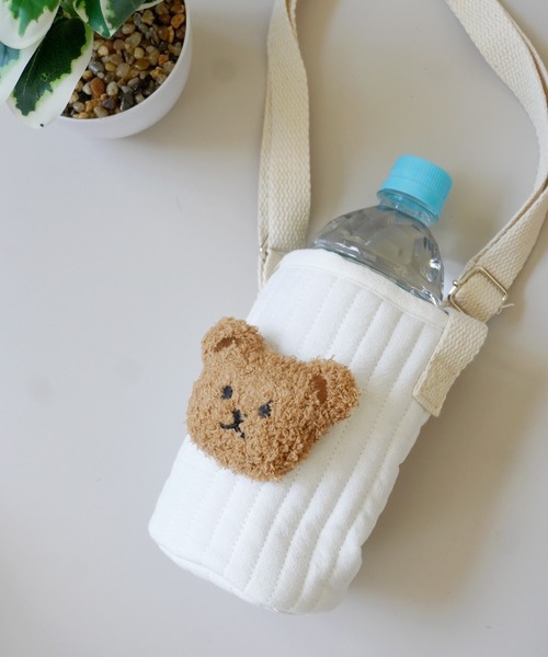 クマのボトルホルダー Port（ポート）の「もこもこ くまちゃん ドリンクホルダー