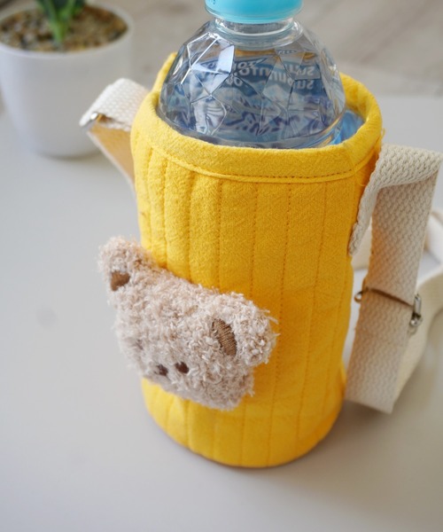 Port ポート の もこもこ くまちゃん ドリンクホルダー 水筒 ボトル カバー 水筒