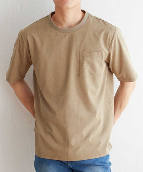 ikka(イッカ)の「【イージーケア/接触冷感】SARAT リラックスシャツT【速乾/UVカット】(Tシャツ/カットソー・メンズ・ベージュ/ネイビー/グレー/その他1・S/M/L/XL)」の1枚目の写真