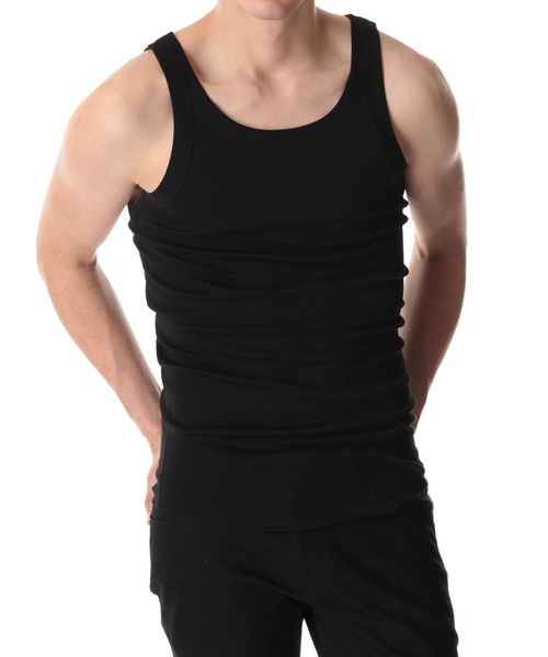 ATTACHMENT（アタッチメント）の「スビンコットン リブ タンクトップ / SVIN CO RIB TANK TOP（タンクトップ・メンズ・ホワイト/グレー/ブラック・2/3/1）」の15枚目の写真