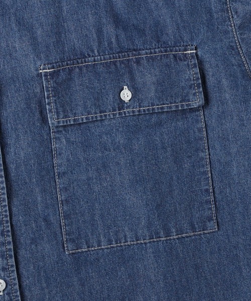 BACK NUMBER（バックナンバー）の「【BACK NUMBER】デニム半袖シャツ（シャツ/ブラウス・レディース・ライトインディゴブルー/ダークインディゴブルー・L/M）」の13枚目の写真