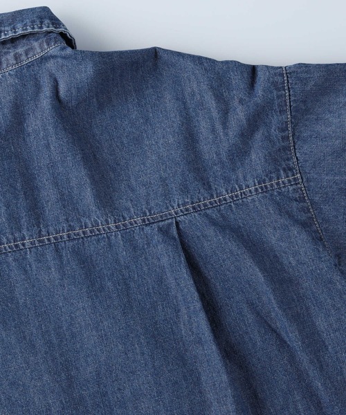 BACK NUMBER（バックナンバー）の「【BACK NUMBER】デニム半袖シャツ（シャツ/ブラウス・レディース・ライトインディゴブルー/ダークインディゴブルー・L/M）」の14枚目の写真