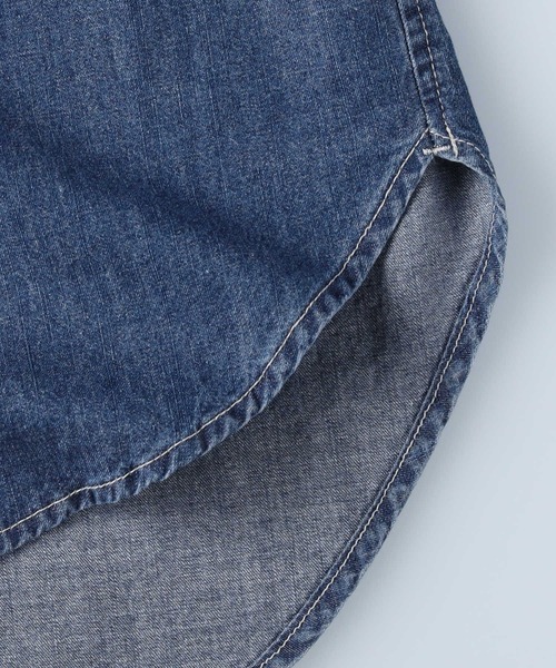 BACK NUMBER（バックナンバー）の「【BACK NUMBER】デニム半袖シャツ（シャツ/ブラウス・レディース・ライトインディゴブルー/ダークインディゴブルー・L/M）」の15枚目の写真