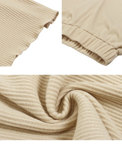 KOBE LETTUCE（コウベレタス）の「裾メローイージーリブパンツ（その他パンツ・レディース・ライトベージュ/グリーン/パープル/ブラック・M）」の9枚目の写真