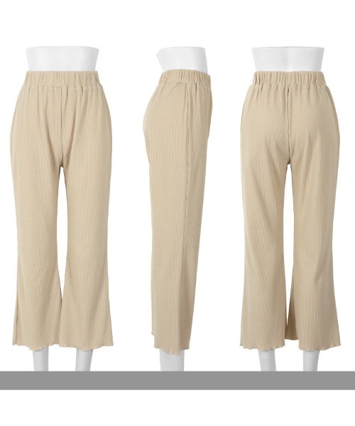 KOBE LETTUCE（コウベレタス）の「裾メローイージーリブパンツ（その他パンツ・レディース・ライトベージュ/グリーン/パープル/ブラック・M）」の10枚目の写真