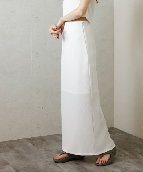 Per sist ence(パーシエンス)の「Per sist ence/パーシエンス ジャガードストレートスカート(スカート・レディース・ブラック/ネイビー/オフホワイト・FREE)」の5枚目の写真